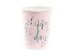 Cups Happy B'day!, light powder pink, 220ml (1 pkt / 6 pc.)