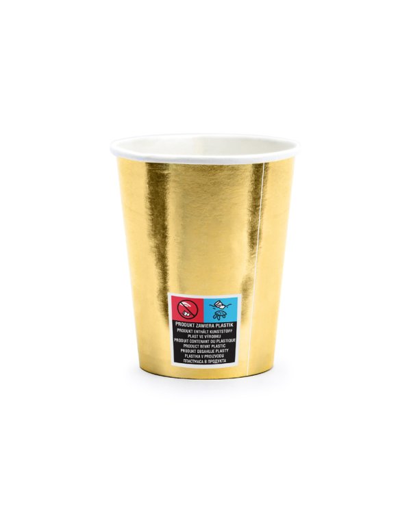 Cups Happy New Year, gold, 220ml (1 pkt / 6 pc.)