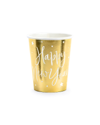 Cups Happy New Year, gold, 220ml (1 pkt / 6 pc.)