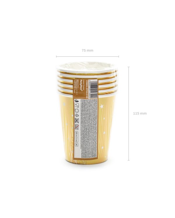 Cups Happy New Year, gold, 220ml (1 pkt / 6 pc.)