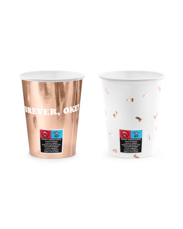 Paper cups Same penis forever, mix, 220ml (1 pkt / 6 pc.)