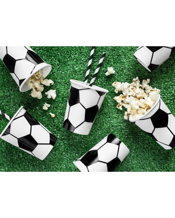 Paper cups Football, mix, 220ml (1 pkt / 6 pc.)