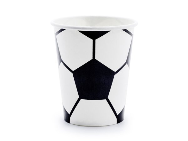 Paper cups Football, mix, 220ml (1 pkt / 6 pc.)