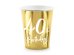 Paper cups 40th Birthday, gold, 220ml (1 pkt / 6 pc.)
