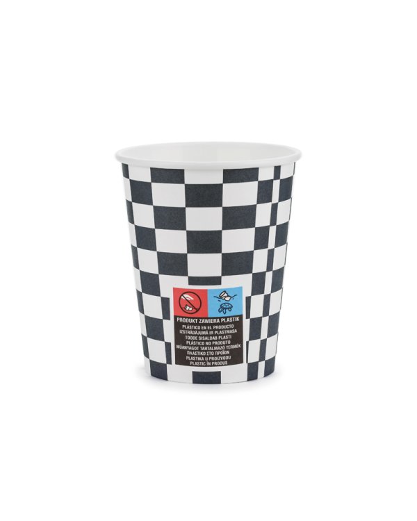 Cups Checkered flag, 220 ml, mix (1 pkt / 6 pc.)