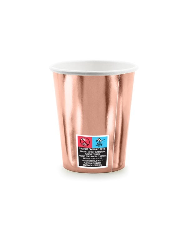 Cups Happy Birthday!, rose gold, 260ml (1 pkt / 6 pc.)