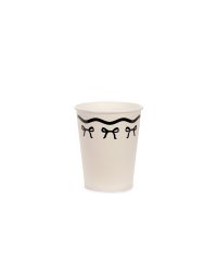 Paper cups with bows, cream-black, 220 ml (1 pkt / 6 pc.)