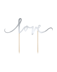 Cake topper Love, silver, 17cm
