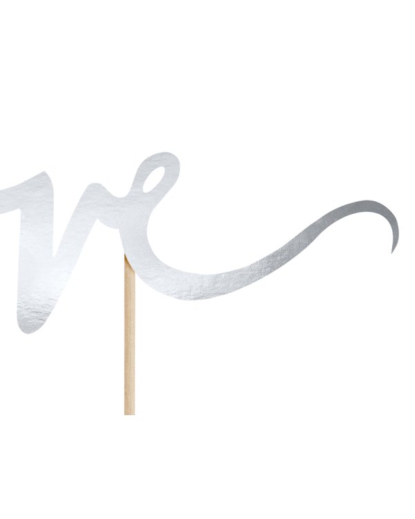 Cake topper Love, silver, 17cm