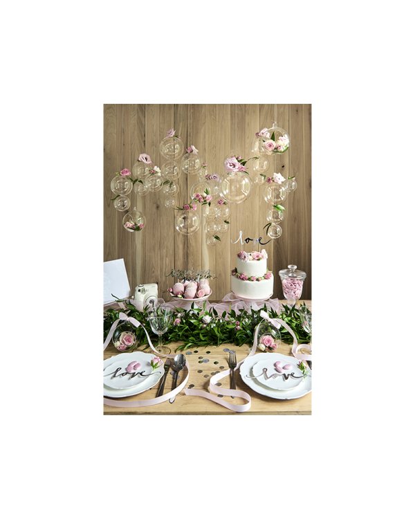 Cake topper Love, silver, 17cm