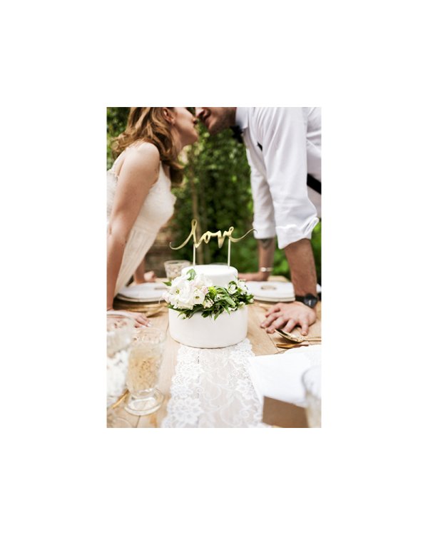 Cake topper Love, gold, 17cm