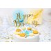 Cake topper Happy Birthday, gold, 22.5cm