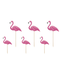 Toppers Aloha - Flamingos, 15-23.5cm (1 pkt / 6 pc.)