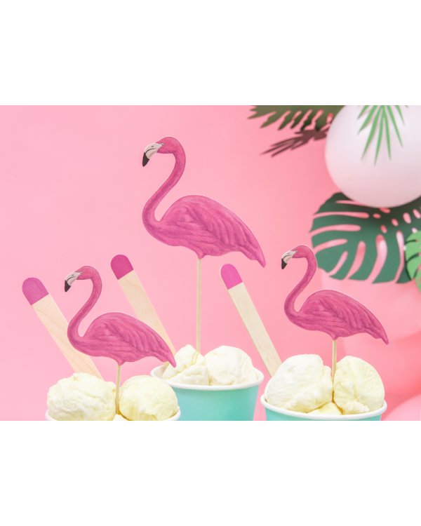 Toppers Aloha - Flamingos, 15-23.5cm (1 pkt / 6 pc.)