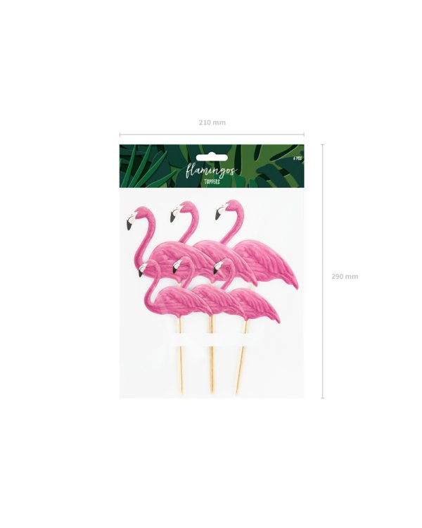 Toppers Aloha - Flamingos, 15-23.5cm (1 pkt / 6 pc.)