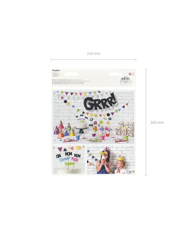 Toppers Monsters -  Speech Bubbles, 13-21.5cm (1 pkt / 6 pc.)