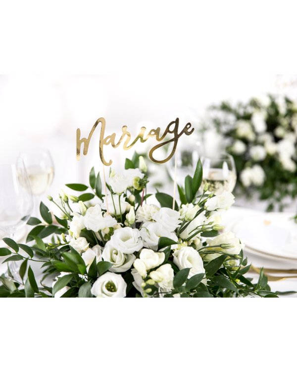 Cake topper Mariage, gold, 22.5cm