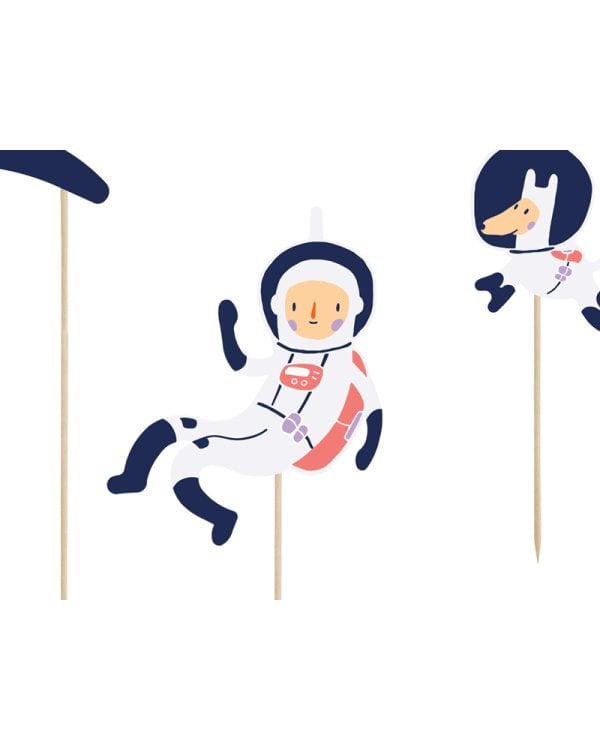 Cake topper  Space, 9.5-24.5cm (1 pkt / 7 pc.)