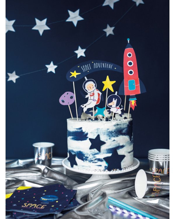 Cake topper  Space, 9.5-24.5cm (1 pkt / 7 pc.)
