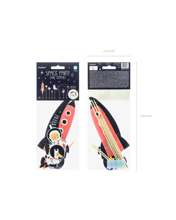 Cake topper  Space, 9.5-24.5cm (1 pkt / 7 pc.)