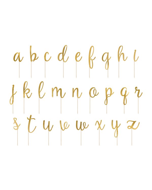 Toppers Alphabet, gold, 9.5-12cm (1 pkt / 53 pc.)