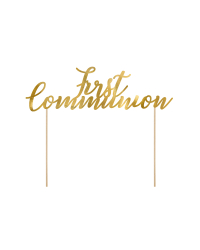Cake topper First Communion, gold, 21cm