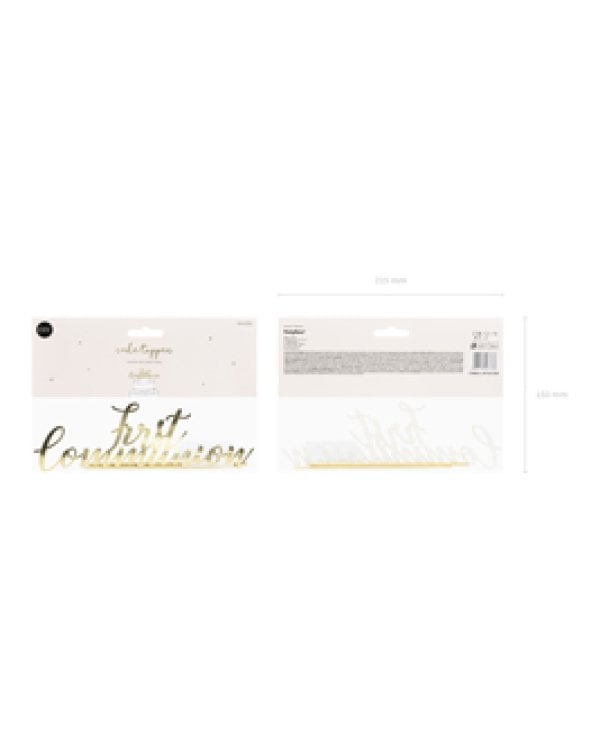 Cake topper First Communion, gold, 21cm