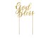 Cake topper God Bless, gold, 27.5cm