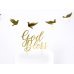 Cake topper God Bless, gold, 27.5cm