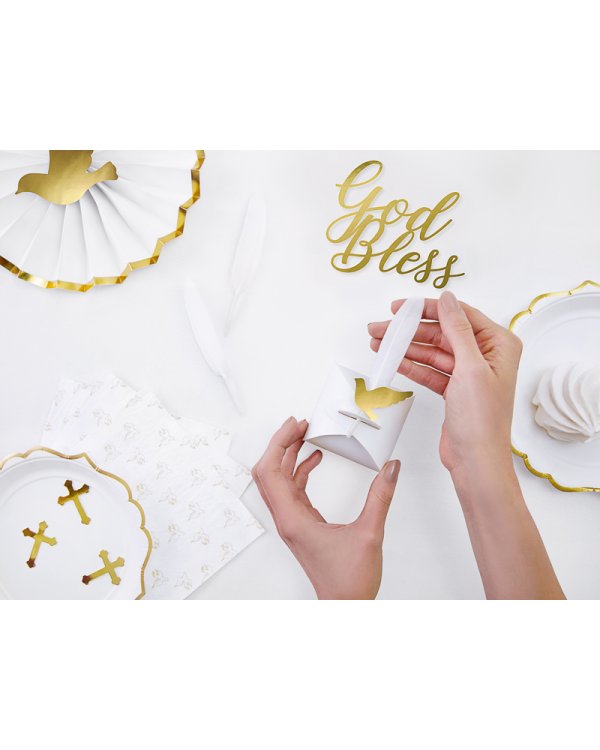 Cake topper God Bless, gold, 27.5cm