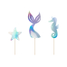 Cake toppers Mermaid, iridescent, 24.5cm (1 pkt / 3 pc.)
