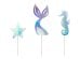 Cake toppers Mermaid, iridescent, 24.5cm (1 pkt / 3 pc.)
