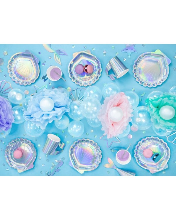 Cake toppers Mermaid, iridescent, 24.5cm (1 pkt / 3 pc.)