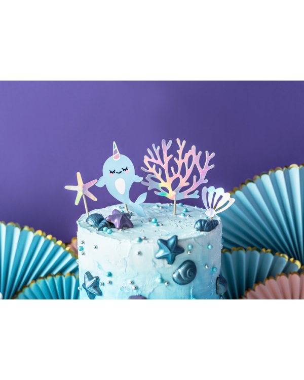 Toppers Narwhal, mix, 10-15.5cm (1 pkt / 4 pc.)