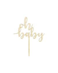 Wooden topper Oh baby, 17cm