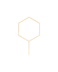 Wooden topper Hexagon, 24cm