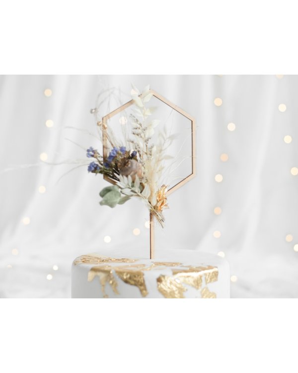 Wooden topper Hexagon, 24cm