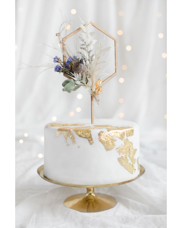 Wooden topper Hexagon, 24cm