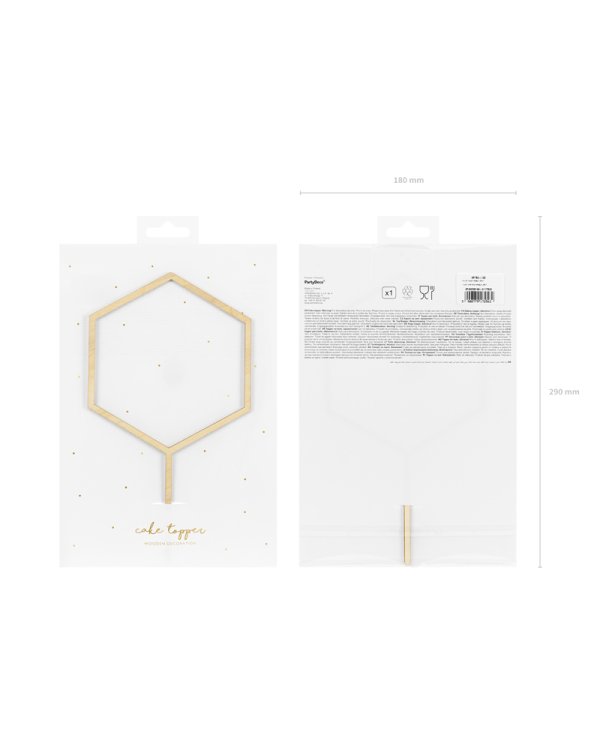 Wooden topper Hexagon, 24cm
