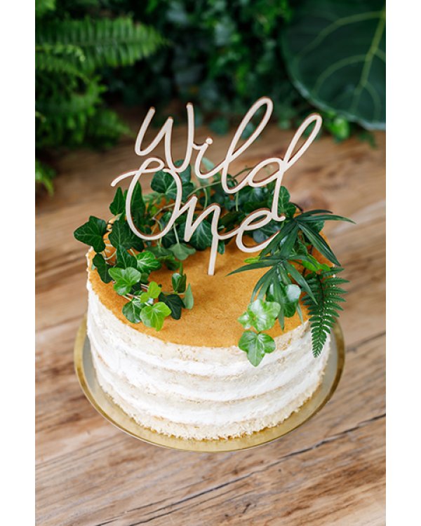 Wooden topper Wild One, 22cm