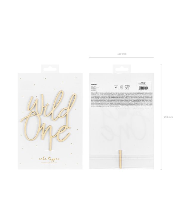 Wooden topper Wild One, 22cm