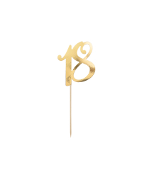 Cake topper ''18'', gold, 20.5cm