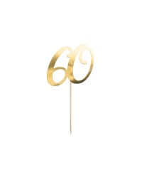 Cake topper ''60'', gold, 21cm