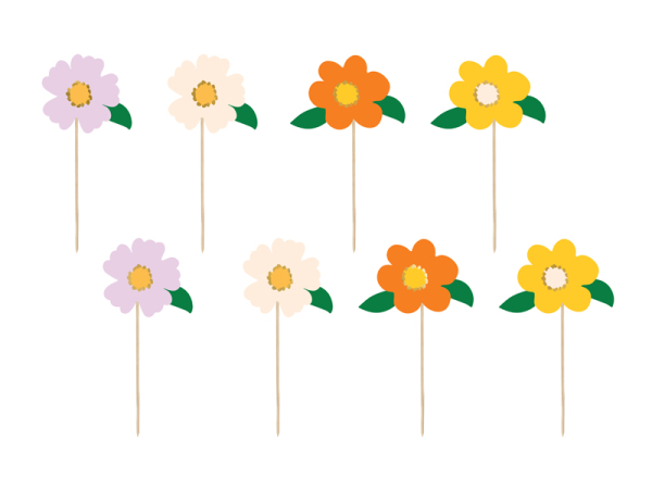 Cake toppers Flowers, mix, 13 cm (1 pkt / 8 pc.) Cake toppers Flowers, mix, 13 cm (1 pkt / 8 pc.)