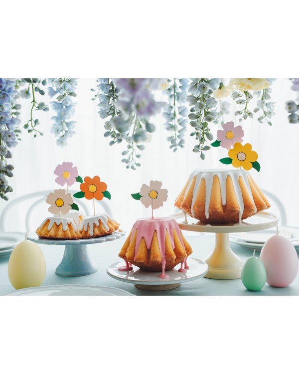 Cake toppers Flowers, mix, 13 cm (1 pkt / 8 pc.)