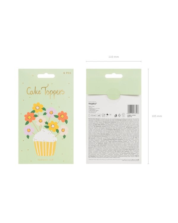 Cake toppers Flowers, mix, 13 cm (1 pkt / 8 pc.)