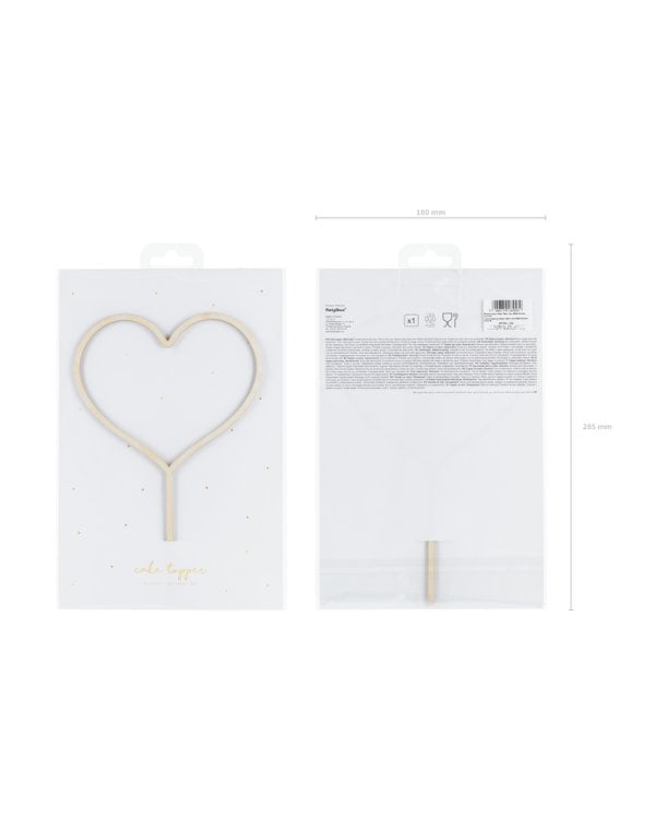Wooden topper Heart, 23cm