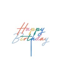 Cake topper Happy Birthday, 18x16.5 cm, mix
