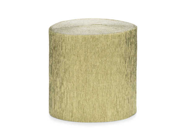 Crepe streamer, 5cm/10m, gold (1 pkt / 4 pc.)