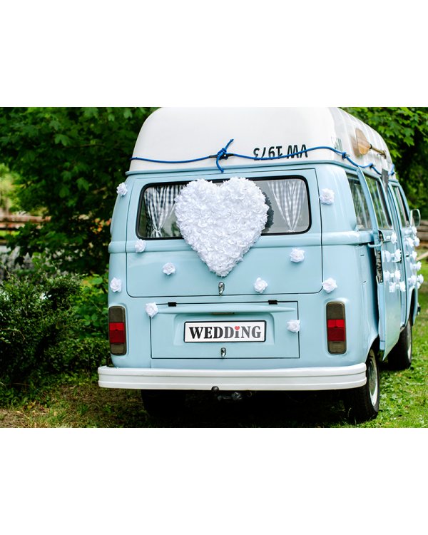 Roses, self-adhesive, white, 9cm (1 pkt / 24 pc.)